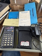 Hewlett-Packard HP-45 Advanced Pocket Calculator Case with Instructions Vintage