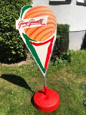 Eiscreme Langnese-Gino Ginelli Windfahne - 90er Jahre original Ständer - Gelato 