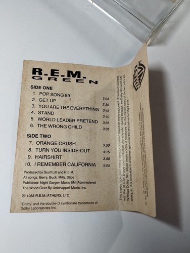 PHILIPPINES R.E.M. - Green Cassette Tape w/Sticker Labels. Wea Records - Picture 9 of 9