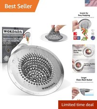 Kitchen Sink Drain Strainer,Patented Reversible Chain Mesh Basket Anti-Clog ...