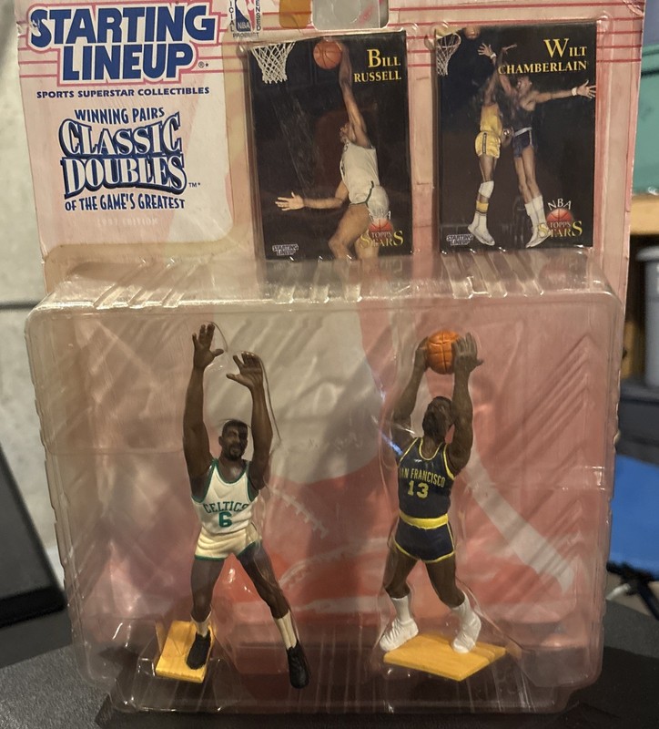 1997 Kenner Starting Lineup Classic Doubles Bill Russell Wilt Chamberlain Sealed