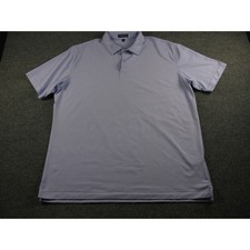 Peter Millar Crown Crafted Men XL Blue Striped Performance Golf Polo Shirt 2130