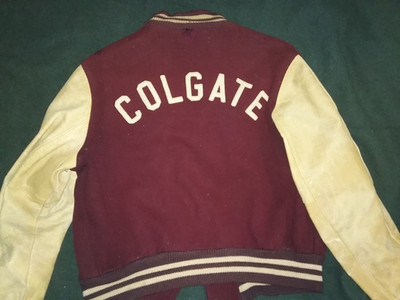 Vintage Colgate University Wool and Leather Varsity Jacket HTF RARE Size 48