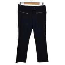 Veronica Beard Metro Kick Flare Black Zip Pocket Stretch Pants Size 6