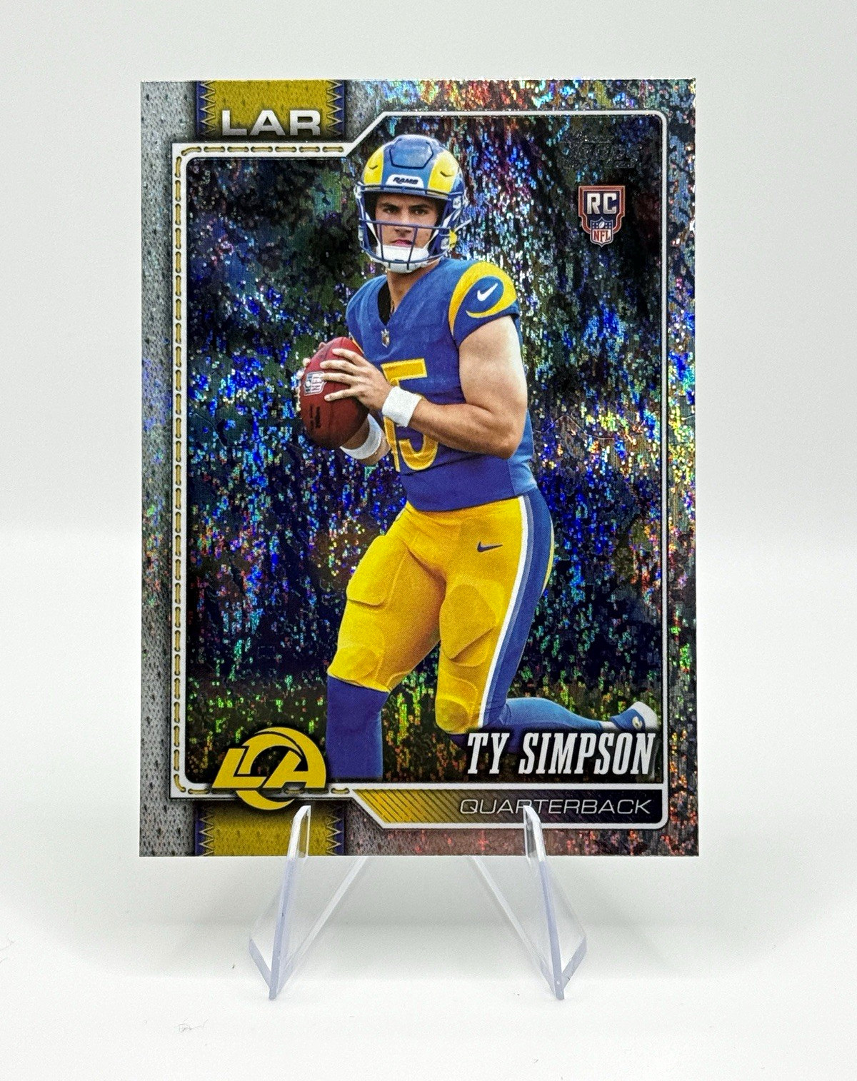 Ty Simpson Topps 2026 RC Holo Foil Parallel Los Angeles Rams #302 Rookie NFL