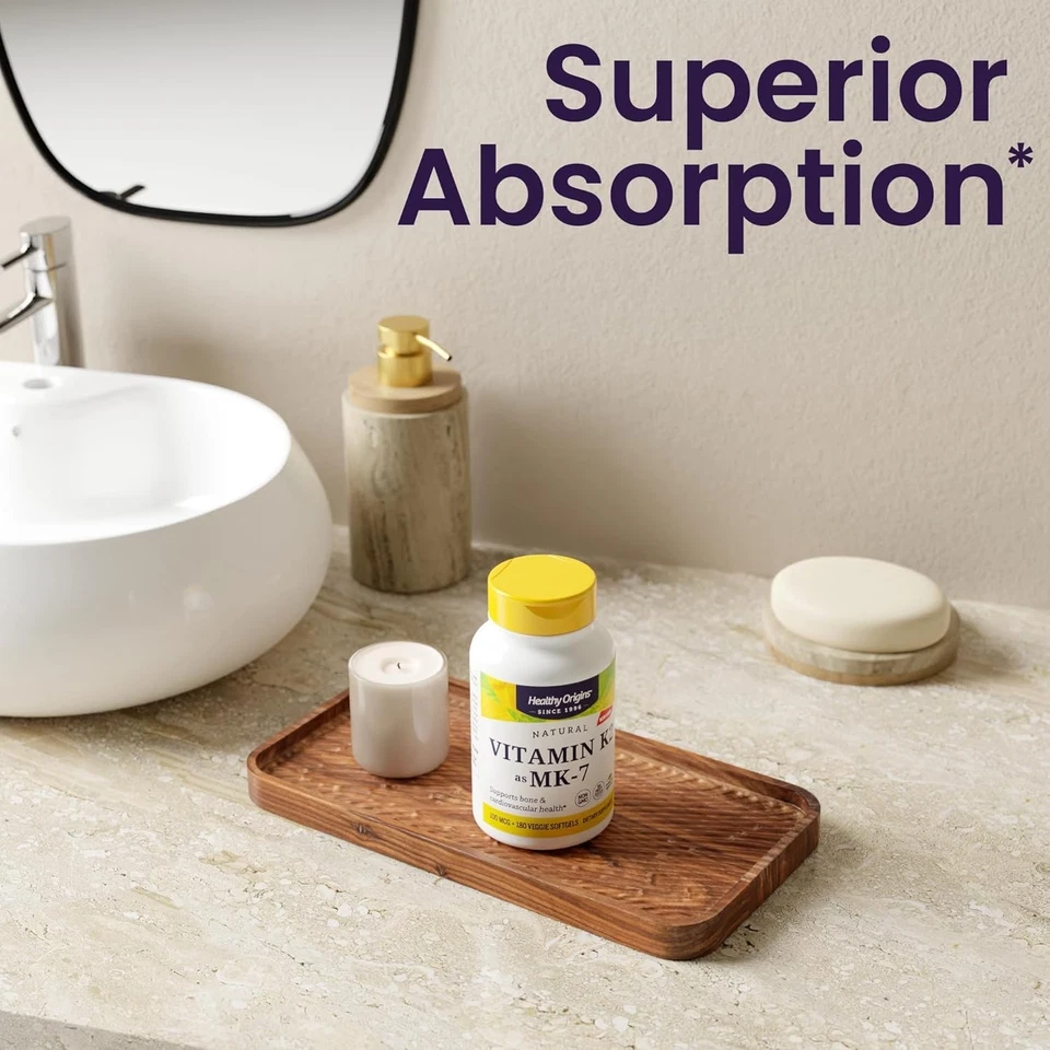 Vitamina K2 Healthy Origins como MK-7, 100 Mcg - Vitaminas K2 para la salud del corazón, hueso Foto 4 de 4