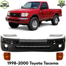 Front Bumper Cover Primed Plastic Turn Signal Lights For 1998-00 Toyota Tacoma