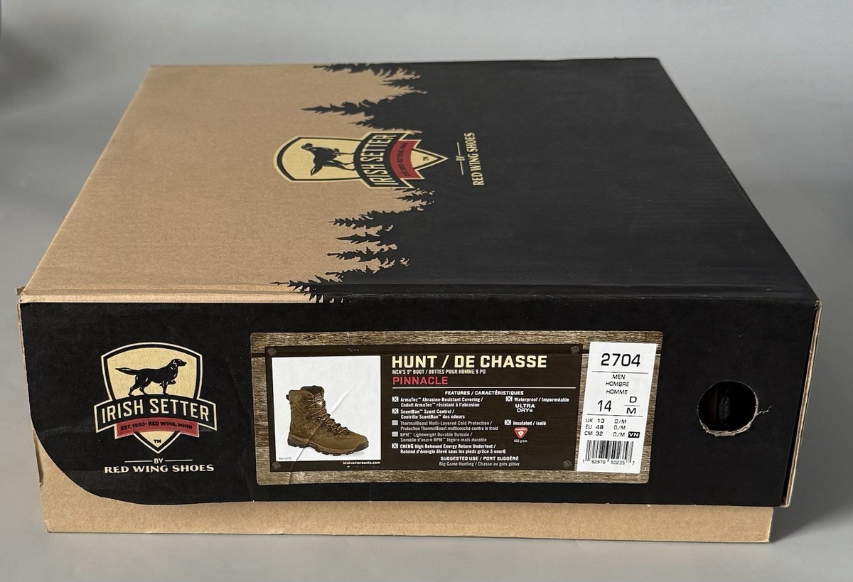 Red Wing Irish Setter Pinnacle 9” Camo Hunting Boots — New w/ Box