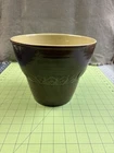 Red Wing Planter, Vintage, Feather Design , Chocolate W/Cream interior, 9” Dia.