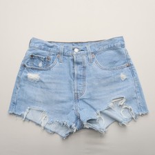 Levi's Womens 501 Jean Shorts Size 27 Denim Cut Off Style Button Fly Distressed