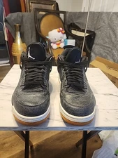 NIKE AIR JORDAN 4 RETRO LASER BLACK/GUM AUTHENTIC Sz 12