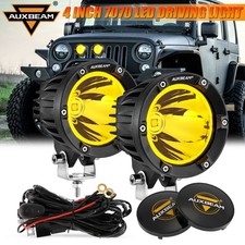 Auxbeam 4 Amber Led Work Light Spot Pods Offroad Driving Fog Lamp For Jeep Jk