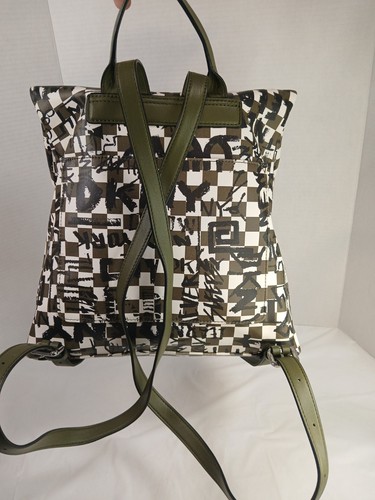 DKNY Olive Green Tilly Graffiti Fold Backpack - Picture 20 of 24