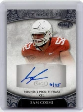 2021 SAGE ASPIRE AUTOGRAPH SILVER SAMUEL COSMI RC AUTO /25 WASHINGTON COMMANDERS