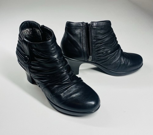 Dansko Buffy Botines Para Mujer EU 39US 8.5 Tacones de Cuero Negro Acanalado - Imagen 3 de 13