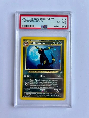 Umbreon Holo 1st Edition Pokemon Neo Discovery #13/75 PSA 6 EX-MT WOTC Vintage