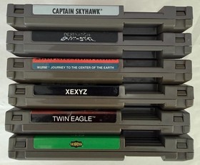Nintendo NES Games Lot - Wurm, Twin Eagle, Xexyz, Seicross, Skyhawk - Working