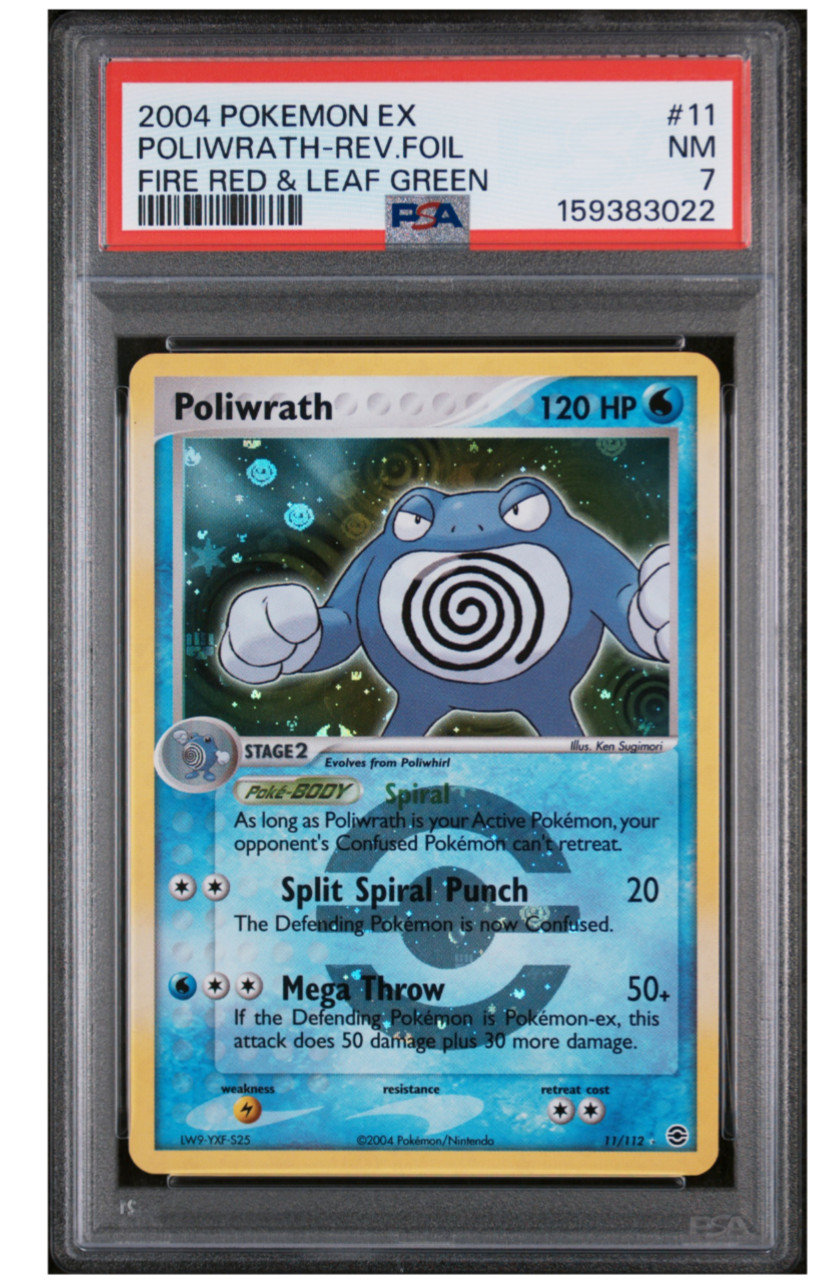 2004 Pokemon EX Fire Red & Leaf Green Poliwrath Reverse Holo #11 PSA 7 NM