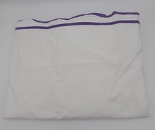 Pottery Barn PB Teen Twin Duvet Cover White with Purple Trim