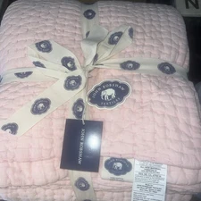 John Robshaw Queen Coverlet + 2 Standard Shams Vivada Blush Cotton Slub New