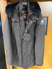 Moose Knuckles Brown Down Jacket Embroidered Design