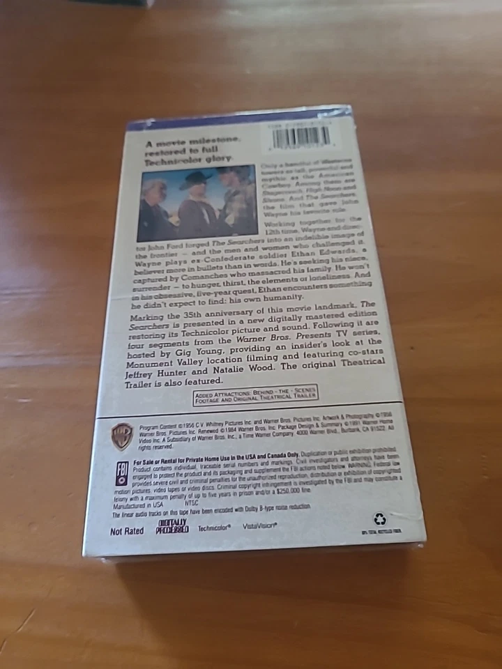 The Searchers (VHS, 1990) New - Image 2 of 2