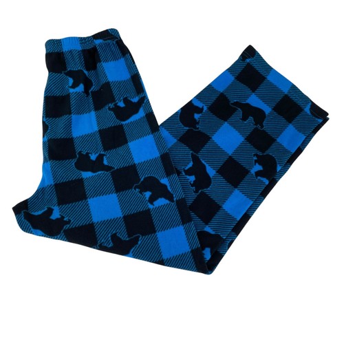 Mad Dog Youth Flannel Pajamas Pants Sz XL 14-16 Blue Plaid Polar Bear Polyester - Picture 4 of 12