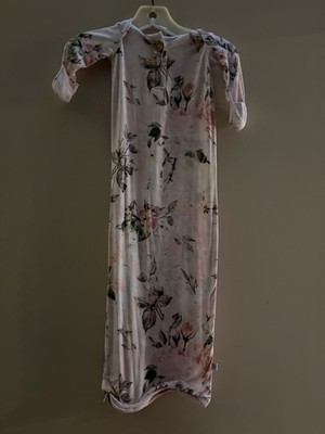 Posh Peanut Pale Pink Roses Bamboo Spandex Zipper Romper Size 3-6 Mo