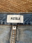 Pistola Light Blue Distressed Straight-Leg Button Fly Jeans Size 26 — photo 4