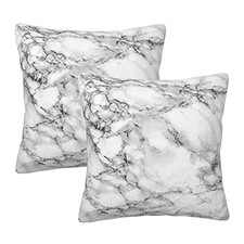 Black and White Marble Throw Pillow Covers 18" x 18" Pack of 2 Marble 04