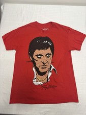 Official Scarface Tony Montana Double-sided Graphic T- Shirt Large Red New