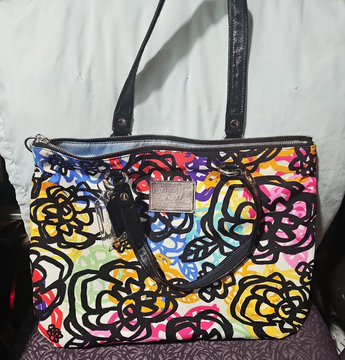 Coach Poppy Graffiti Glam Tote for sale | eBay