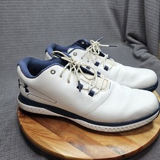Under Armour Golf White Leather Golf Shoes Mens Size 8.5