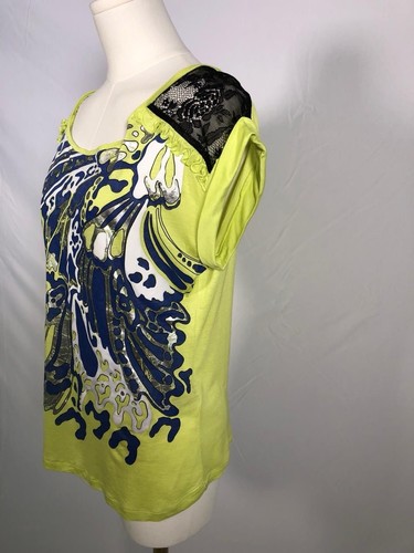 Just Cavalli Roberto Cavalli Top S Green Abstract Print - Picture 3 of 9