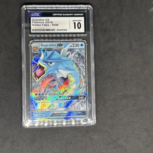 2019 Pokemon Sun & Moon Hidden Fates Holo Gyarados GX #16 CGC 10 GEM MINT
