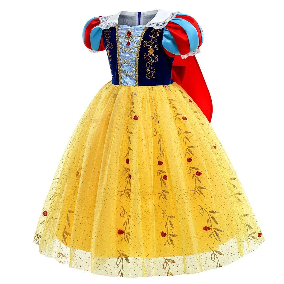 Niñas Vestido de Princesa Blancanieves Disfraz de Juegos con disfraces para Niños Conjunto de Fiesta de Carnaval