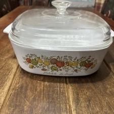 RARE VTG CORNING WARE SPICE OF LIFE 10x10 L'ECHALOTE LA SAUGE 4QT CASSEROLE Dish