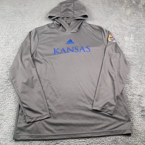 Kansas Jayhawks Hoodie Herren Extra Large grau Adidas Team Issued Fußballshirt - Bild 2 von 10