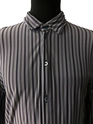 Herren Jersey Shirt von Armani collezioni | blau-grau gestreift | Größe XL pa...