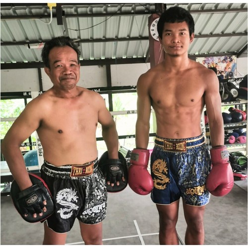 THAI BOXING Dragon Fight Shorts Hose MuayThai Fitness Boxen S M 3XL XXXL schwarz - Bild 3 von 5