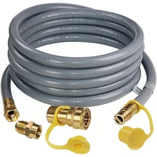 25 FT Propane & Natural Gas Hose with 3/8"-1/2" Female Flare Gas Conversion Kit