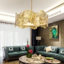 Magnifico Ottone Plafoniera per Loft Caffè Ristorante Ø 70 CM Lunghezza 35-160cm