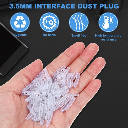 100 Pcs Prise Charme Casque Jack Poussière pour Bébé Clair Audio Prises Coques - Photo 9 sur 12