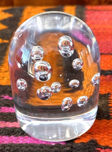 Vintage Kosta Swedish Vickie Lindstrom Controlled Bubble Art Glass Sculpture-PW - Picture 6 of 12
