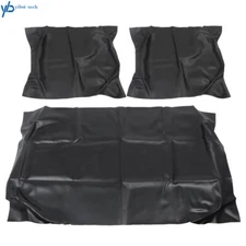 For Golf Cart Club Car DS 1982-2000.5 PU Leather Front Seat Cover Black