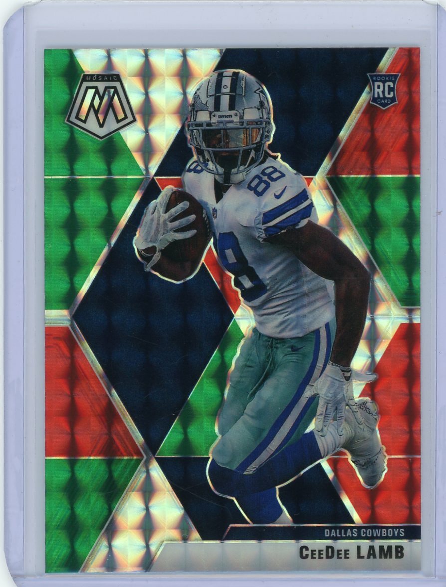 2020 Panini Mosaic Choice Football Red Green Rookie #207 CeeDee Lamb