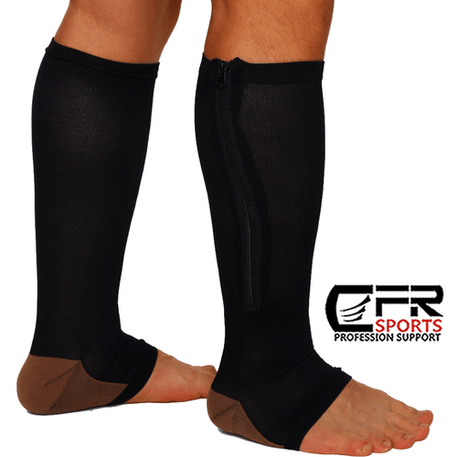 Copper Zipper Compression Socks Support Graduated Stockings Men Womens 20-30mmHg - Picture 18 of 22