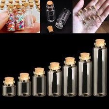 10pcs 0.5-5ml Mini Glass Bottle With Cork Wishing Bottle Glass Jar Pendant