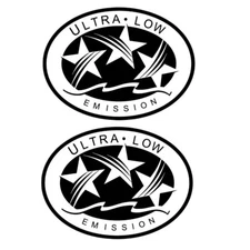 Ultra Low Emission 3 Star California DOT Outboard Graphic Sticker Decal-White X2