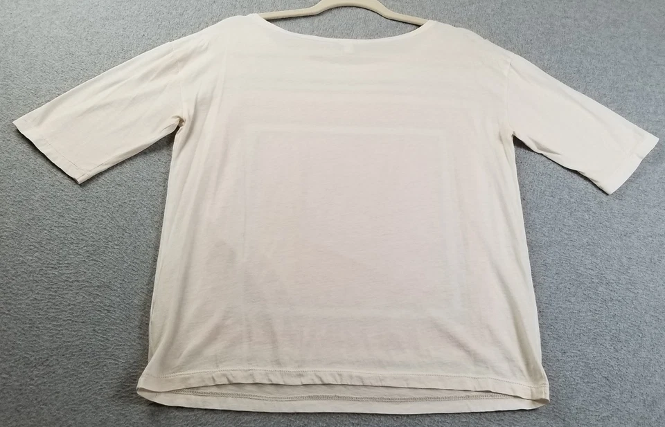 Camiseta J.CREW Mujer Pequeña Doble Cuadrada Gráfica Camiseta 41698 Elástica Algodón Transparente Foto 4 de 4